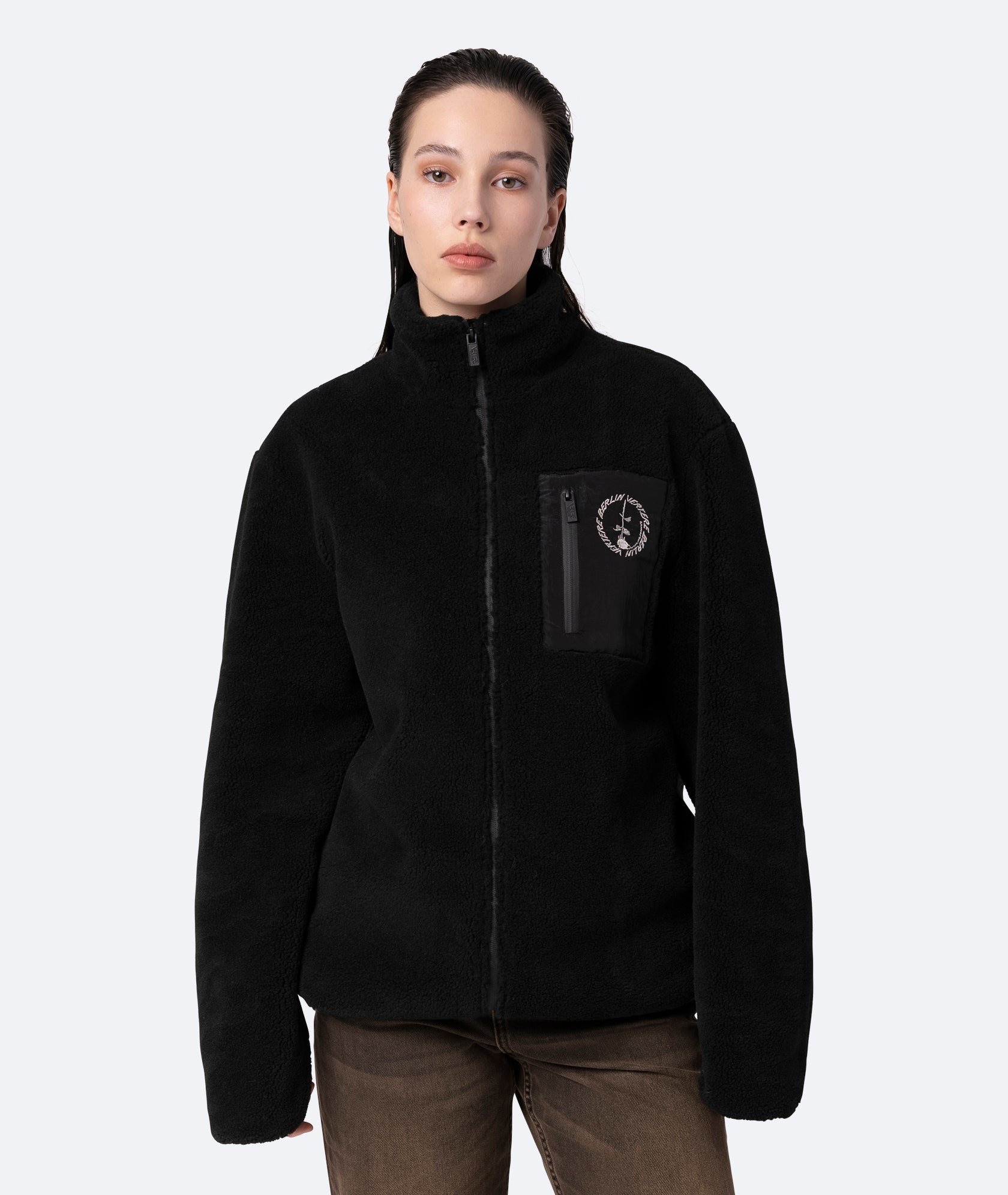 CIRCLE FLEECE JACKET - BLACK