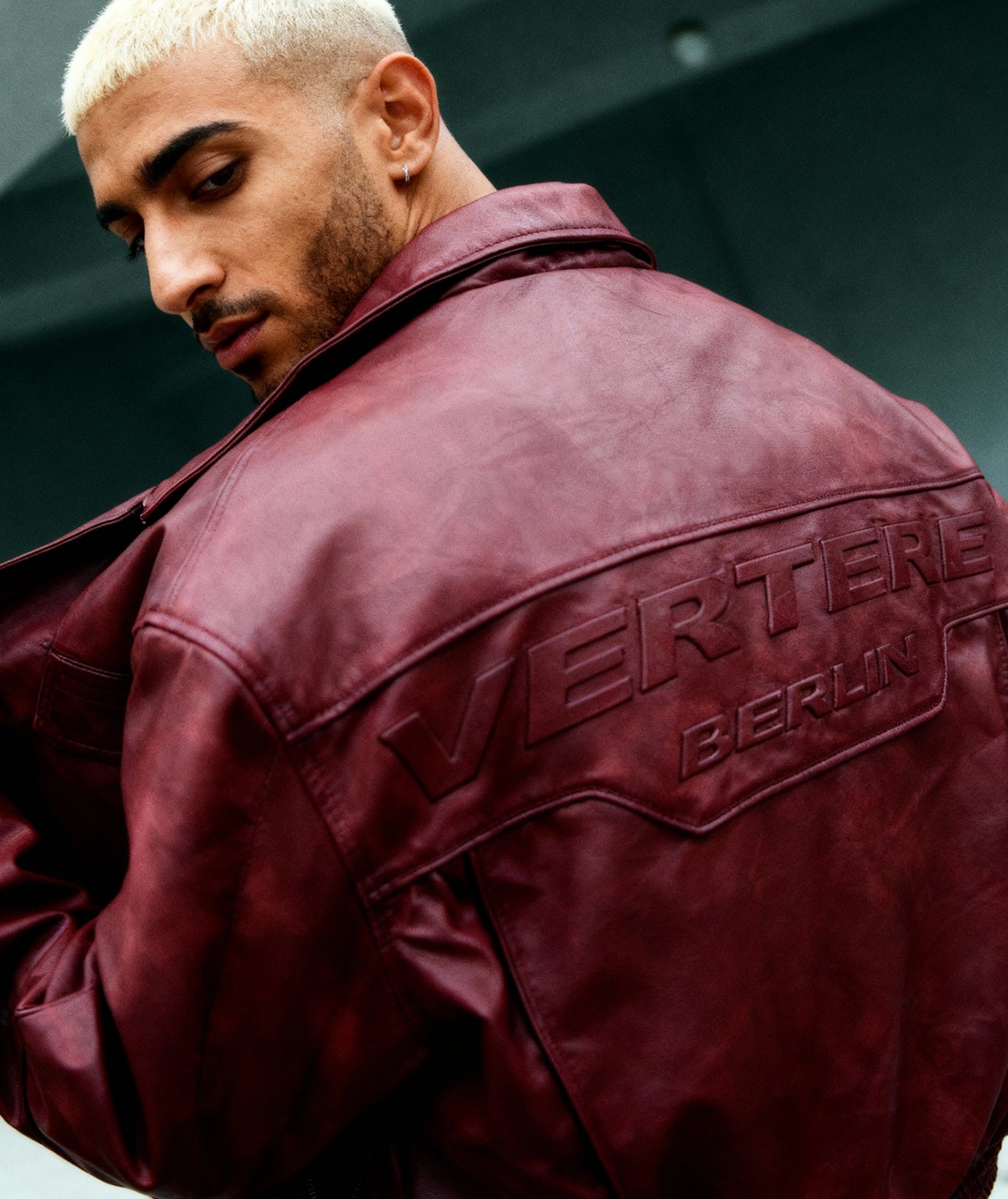 RACING LEATHER JACKET - BURGUNDY